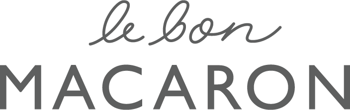 Le Bon Macaron logo featuring the words le bon in cursive lowercase above MACARON in bold uppercase letters, all in a gray color on a light background.