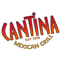 Logo for Cantina Mexican Grill. The word Cantina is written in bold, gradient red-to-orange letters with Est 1976 below it, and Mexican Grill in curved gold letters underneath.